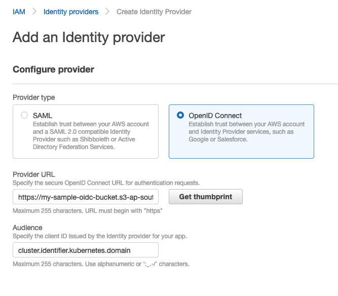 Providing access to AWS resources from Kubernetes using OIDC